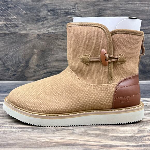 NIB Sanuk Cozy Vibe Surf Check SL Boots Ankle Booties 7 38 Tan - Picture 6 of 12